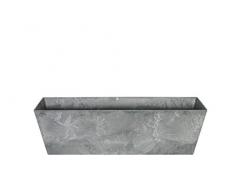 Ivyline Artstone Pot de Fleurs, Jardinière Ella, résistant au Gel et ultraléger, Gris, 55x17x17cm