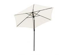 Sekey® 2.7m Aluminium Parasol inclinable pour Patio Jardin Balcon Piscine Plage Rond Sunscreen UV50+ Crème