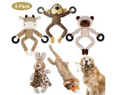 AYUQI Jouet pour Chien, 5 Pièces Grinçant Chien Ensemble de Jouets en Peluche Jouets à Mâcher Jouet Dentraînement des Dents Jouet Interactif pour Chiot Petit Moyen Grand Chien (5 Pièces)