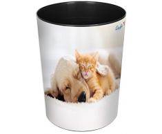 Läufer 26667 Corbeille à papier avec motif chien et chat, 13 l