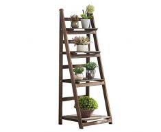 RHF pliable multi-niveaux Plante Fleur avec étagères sur pied pour terrasse bois Échelle Plante avec support 4 Tier Distressed