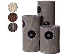 Dibea - Tonneau griffoir colonne avec sisal pour gratter, plateau avec peluche pour chat - Gris - Hauteur 70 cm