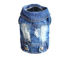 SILD Cool Vintage délavé Veste en Jean Jumpsuit Blue Jean Vêtements pour Petit Chien Animal Domestique/6 Styles (S)
