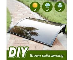 Auvent de Porte, Abri à Neige pour fenêtres Rain-Protection, Protection UV, Store extérieur pour Toit terrasse, Balcon, Fenêtre, Climatisation, Façade, Marron (75x125cm)