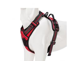 TRUE LOVE Réfléchissant Harnais De Chien Réglable Décourager Tirer Pet Gilet Durable en Nylon De Voiture TLH5651 (Rouge, M)