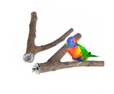 ECMQS Perchoir en Bois Naturel pour Soins Griffes et Coupes Jouet pour Oiseaux, perruches, perruches, perruches, perruches, perruches