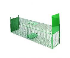 MaxxGarden Piège de Capture infaillible - Pliable - Cage - pour Petits Animaux: Lapins, Rats, rongeurs - 117x30x34cm - avec Deux entrées