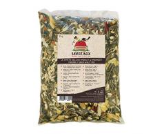 SeedzBox Mélange Luxueux Complet Graines et Noix pour Perroquets, Perruches, Petits Oiseaux - Sain, Naturel, Equilibré - Graines de Millet Rouge, Canaris, Niger, Riche en Protéines/Fibres - Sac 2kg