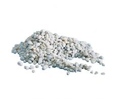 AMTRA GHIAIA, Gravier Aquarium Naturels, Sol décoratif, Gros Grains Blanc Taille 4-8 mm, Format 5kg