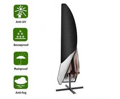 Aimego Couverture pour Parasol, 265cm Jardin Parasol Couverture/Housse de Protection pour Parasol Oxford Étanche, Noir