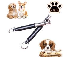 OMZGXGOD Sifflet pour Chien 2 pièces - réglable pour Dressage et contrôle des aboiements, sifflet à ultrasons pour Chien - Noir