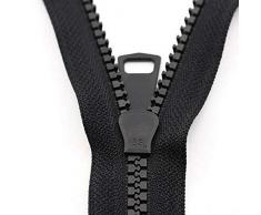 MUZIWENJU 15. Sac épais Fermeture à glissière en résine à Double tête Sac de Couchage Tente d'alpinisme à Deux Voies Sac Carport Zipper Accessoires (Color : Black, Size : 70cm)