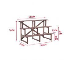 Étagères BOBE Shop- Echelle Multi-Viande Structure en Bois Massif Balcon Coin extérieur Ensemble Multicouches Présentoir de Plancher en Bois Salon en Bois Porte-Fleurs (Taille : 106 * 57 * 76cm)