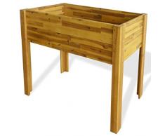 Festnight Jardinière en Bois Massif dacacia Bac à Fleur de Jardin 100 x 40 x 84 cm