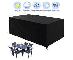CYWEB Housse Salon de Jardin, Imperméable Bâche Salon de Jardin Couverture Protection pour Table, Chaise, Canapé Housse de Meuble Anti-Vent/Pluie/UV 420D Tissu Oxford (213 x 132 x 74cm)