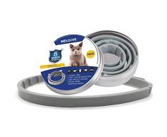 Meloive Collier Antipuces et Anti-Tiques pour Chats,Résistant à l’Eau, Ajustable et Naturel (38cm) - Contrôle Efficace et Sûr des Puces et des Tiques Pendant 8 Mois