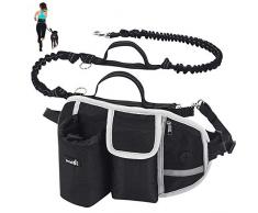 Pecute Laisse Chien Laisse Mains Libres Chien Jusquà 110kg Absorption de Choc, Confortable, Couture Réfléchissante, Idéal pour Course à Pied, Jogging et Marche