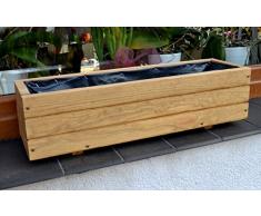 Nouveau bac à fleurs en bois tOP pot de fleurs pour jardin et terrasse montée d6 chêne Länge 90 cm