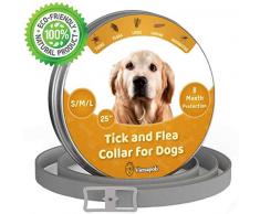 Collier réglable anti-puces et tiques pour chiens - Imperméable - Protection Efficacité 8 Mois - Huile Essentielle Naturelle
