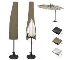Froadp Housse de Protection pour Parasol de Jardin étanche avec Fermeture à glissière et Tirette 100% Polyester Sac de Rangement pour Parasol Ø300cm / Ø350cm(Marron Foncé, Type A-230x26/46cm)