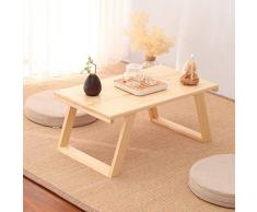 PingFanMi Table en bois massif baie vitrée petite table, ordinateur japonais simple table basse table de ménage ménage balcon balcon table de thé tatami, grain de bois lisse - dégage une atmosphère un