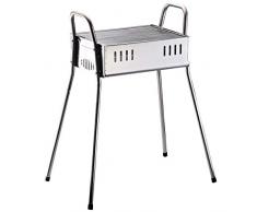 Outsunny Barbecue à Charbon BBQ Grill sur Pieds Amovibles dim. 63L x 44l x 80H cm Acier INOX