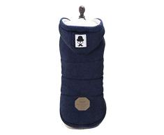 Vetement Chien/Chat Angelof Manteau Pull DHiver à Capuche Chaude Pour Choit Hoodies Jacket Accessoires Pour Chien Manteaux (L, Marine)