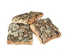 Kork-Deko Ecorce de liège I Aquarium Terrarium Décoration I 3 Morceaux 15x15 cm | Nettoyé et désinfecté