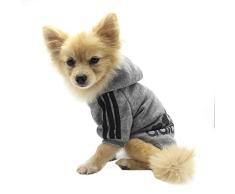 Vêtements pour Animaux, Adidog Chien Chat à Capuche vêtements Chiot Pull Chaud à Capuche Chaud QiCheng & LYS (Gris, M)