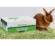 Nibble&Gnaw Foin de fléole des prés pour Lapins, cochons dInde, Chinchillas, dègues et Hamsters │ 1,6kg │ Foin Alimentaire Canadien à Longues Fibres dexcellente qualité, Frais, Vert et délicieux