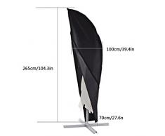 Xiliy Imperméable Couverture pour Parasol Fort et Durable Couverture Housses pour Parasol avec Sac de Rangement 265 x 100 x 70cm