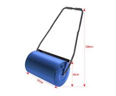HENGMEI Rouleau à Gazon de jardin en métal avec poignée avec volume de remplissage 46L, Bleu