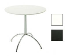 CLP Table de Bistro Ronde MARVILLE Ø 80 cm Hauteur de 75 cm Piètement en Métal Stable I Plateau de Table en Bois MDF I Table de Terrasse et Balcon Ronde Blanc
