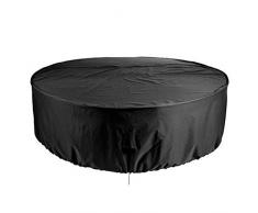 Housse de mobilier de Jardin, Housse de Table de Jardin Ronde étanche et résistante pour extérieur, Meubles de terrasse, abri Anti-UV et chaises de Salle à Manger Anti-poussière 230x110cm Voir Image