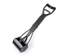 BLEVET Pet Pooper Scoopers Pelle Ramasse Crottes Pliable pour Chien et Chat Déchets Animaux Ramassage Nettoyage MZ069 (Black)