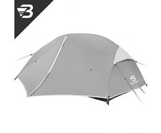 Bessport Tente de Camping 2-3 Personnes, Ultra-Légère, Facile à Installer, Imperméable&Anti-Insectes &Ventilée Tentes, pour Pique-Nique, Randonnée, Camping (3 Person Grey)