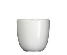 MICA Decorations 144689 Tusca Cache-Pot pour lintérieur, Céramique, Blanc, 25 x 25 x 23 cm