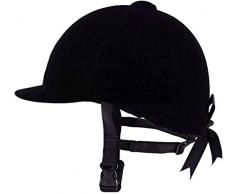TentHome Bombe Equitation Respirante Confortable en Velours Noir, Mixte (54cm)