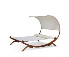 JFB Le Faenza 2 Personnes : hamac en Bois sur Support 195 x 180 cm en textilène écru