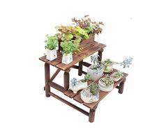 Étagère Carbonate anticorrosif for étagère de présentoir multicouche en pot de plante en pot dextérieur en bois massif à léchelle en bois massif, en forme de balancelle, 90 × 61 × 46 cm