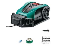 Tondeuse robot intelligente Bosch - Indego 350 (largeur de coupe de 19 cm,surface de tonte 350 m², avec accessoires)