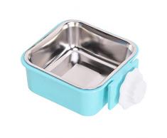 Ofanyia Bol Suspendu pour Animaux de Compagnie 2-en-1 en Acier Inoxydable Amovible Caisse pour Chien Bol Nourriture Bol Suspendu de leau pour Chien Chat Oiseau Lapin Hamster Furet