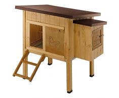 Ferplast Poulailler maisonnette pour poules pondeuses HEN HOUSE 10 dextérieur, en bois FSC, pour environ 4 poules, accessoires inclus
