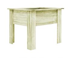 Tidyard Jardinière dExtérieur avec Pieds | Bac à Plantes | Jardinière en Bois 100x80x80 cm de Pin Massif FSC