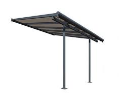 Palram Capri Pergola Adossée Aluminium Et Polycarbonate 3x3, pour Couvrir Une Terrasse Toute L’année – Garantie 7 Ans (9.1m², Gris Bronze)