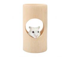 HEEPDD Jouet de Tunnel de Hamster danimal familier, Tube en Bambou Lisse Naturel Jouets de cachette de Chambre de nid de lit de Chambre à Coucher à mâcher de Jouets (L)