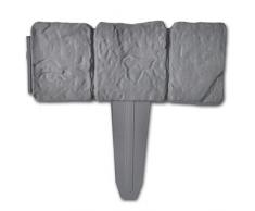 vidaXL Bordure de Jardin Imitation Pierre bordurette Clôture de Jardin 41 pièces 10 m