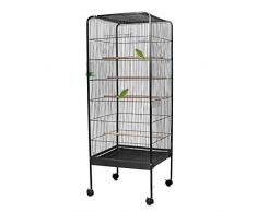 Outiror Cage À Oiseaux en Acier, Grande Taille, Hauteur 1,46 M