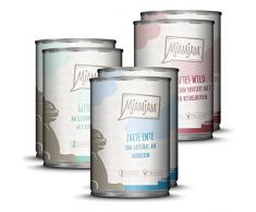 MjAMjAM Nourriture humide de qualité supérieure pour chats - Mélange II - Sauvage et lapin, dinde, canard et volaille, 1 paquet (6 x 400 g), sans céréales avec extra de viande