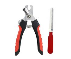 CEESC Coupe-griffes pour chien et chat Pince à ongles coupante avec lime à ongles - Rouge - Kit essentiel de toilettage